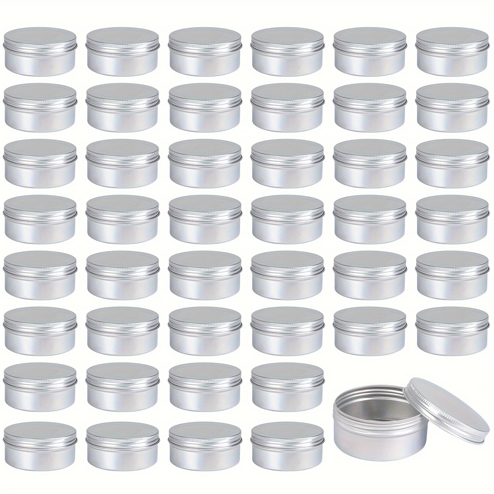 1.4 oz Round Aluminum Cans Tin Can Screw Top Metal Lid Containers 40ml  12pcs 