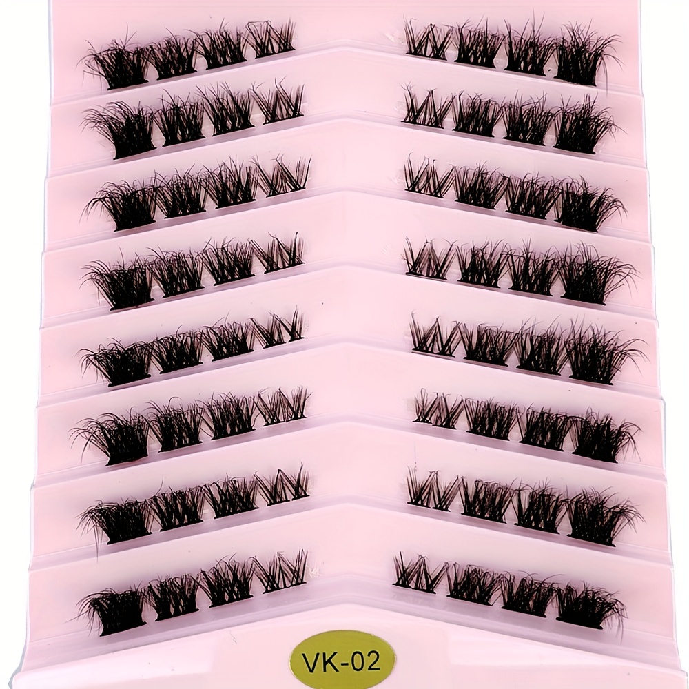 Fluffy Individual Cluster Lashes 3D Mink False Eyelashes Extension Makeup