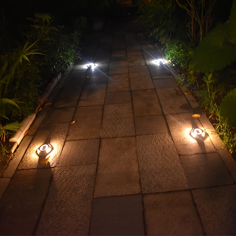 Wireless Solar Road Stud Light Stainless Steel 8 LED Outdoor Solar Road Driveway  Marker Lamp Patio