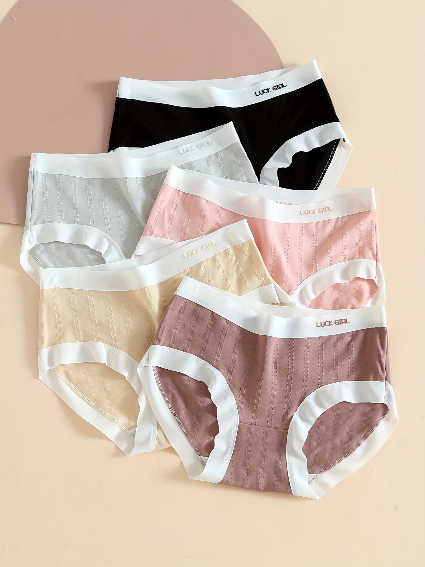5pcs Colorblock Textured Briefs, Comfy & Soft Intimates Panties, Women's  Lingerie & Underwear