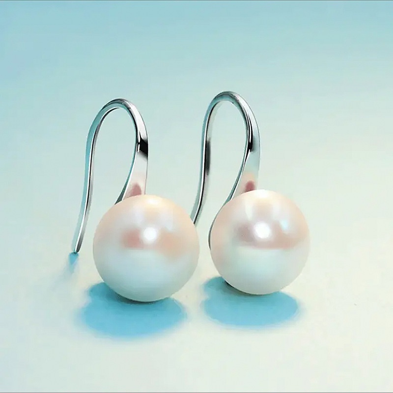 Elegant Classic Faux Pearl Drop Hook Earrings Silver Plated - Temu Canada