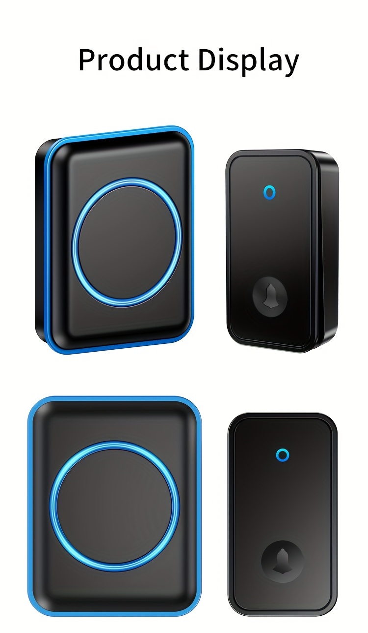 Wireless Doorbells For Home, Ip65 Waterproof Classroom Doorbell Ringer  Wireless With 60 Ringtones And Level 5 Volume, Range Self Powered Doorbell  Kit With Led Flash, Easy To Install - Temu