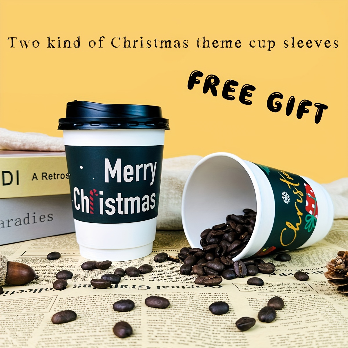 Disposable Coffee Cups With Lids,, Thickened Paper Cup, Perfect For Hot And  Cold Drinks, For Home Parties, Picnic, Bbq, Travel, Wedding, Christmas And  Any Festivals, Kitchen Supplies - Temu