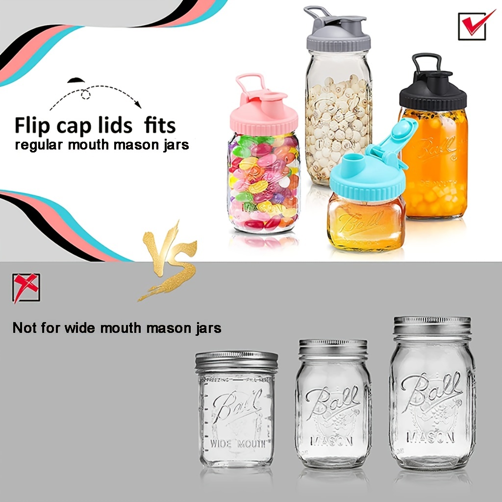 Regular Mouth Mason Jar Flip Cap Lids 8 3 38in Inner Diameter