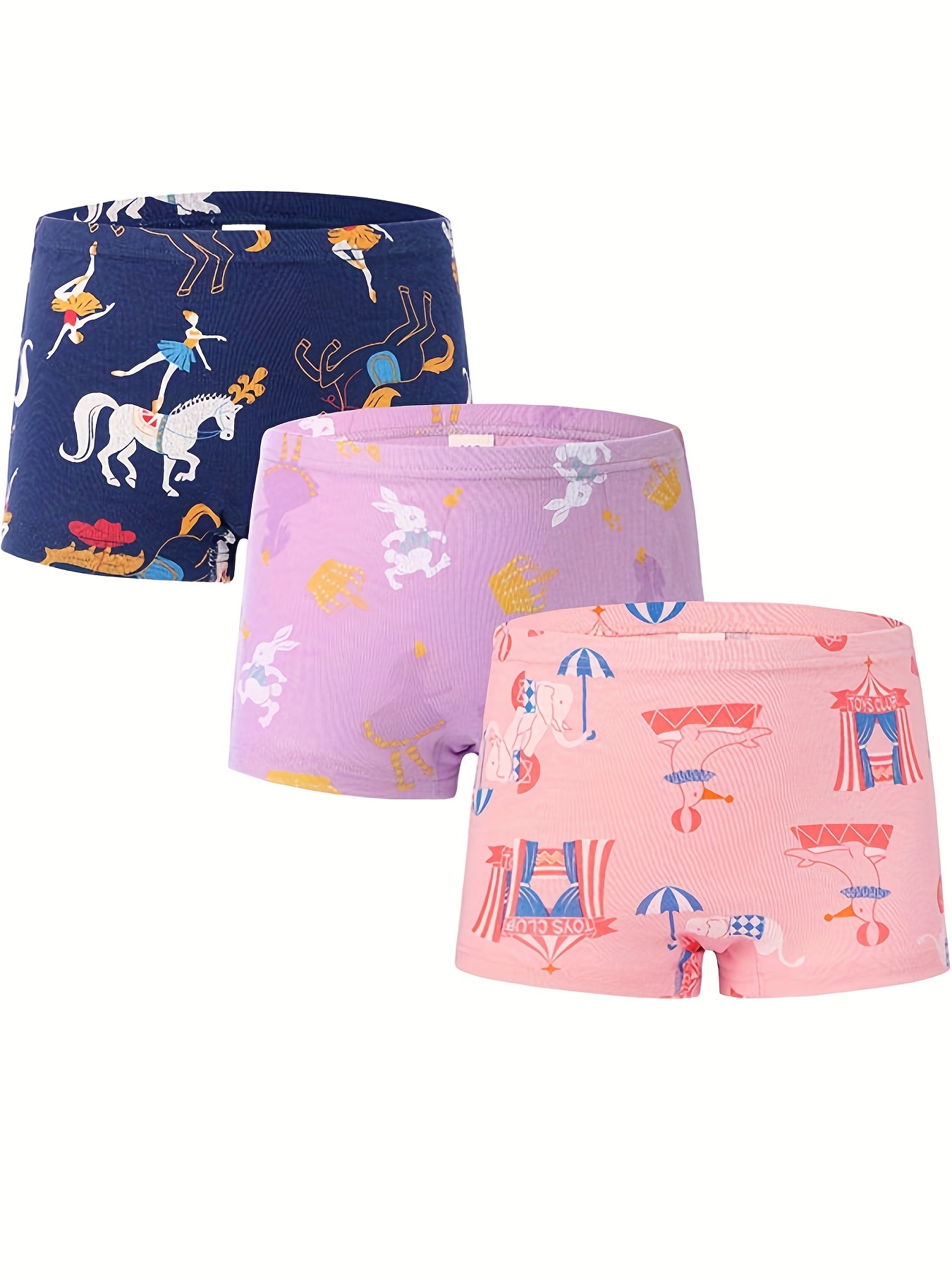 Girls Cute Animal Graphic Boxer Briefs Soft Breathable Kids - Temu
