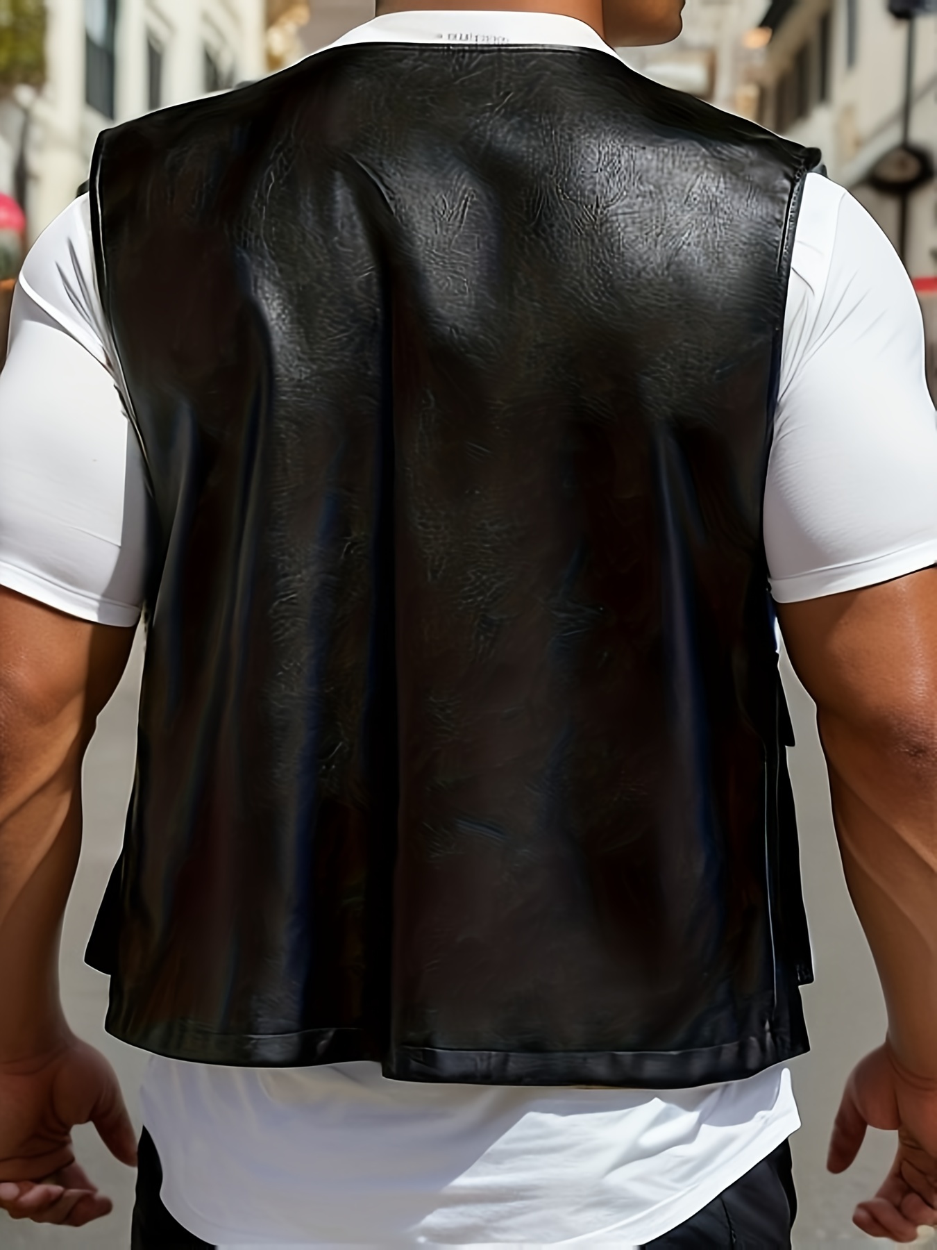 Dropship Lugentolo Faux Leather Vest Jecket Mens Slim-fit Zipper PU Sleeveless  Jacket Spring Summer Plus Size Men Clothing to Sell Online at a Lower Price