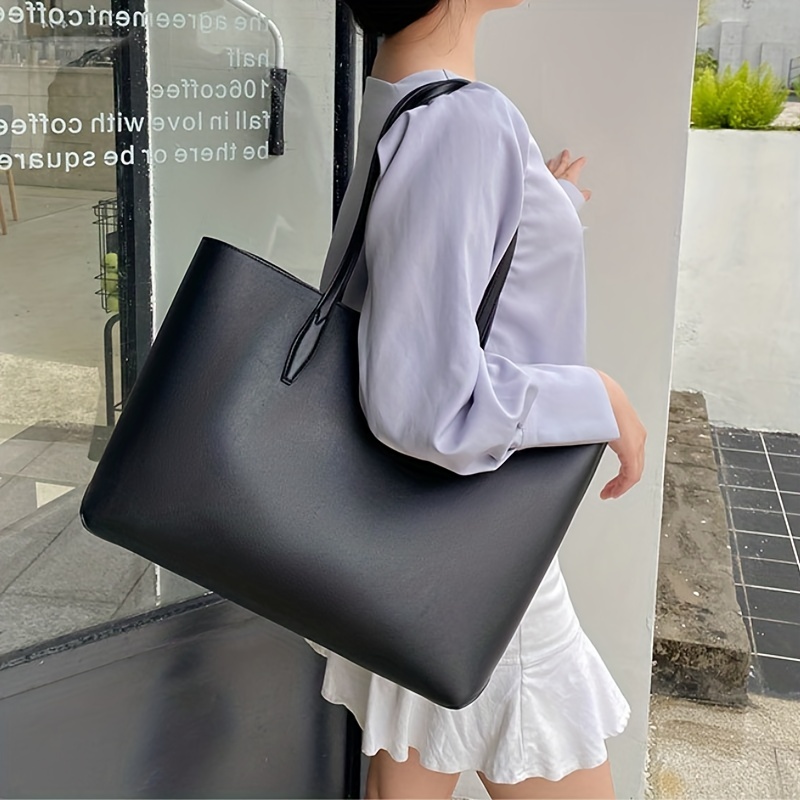 Large Capacity Solid Color Simple Tote Bag