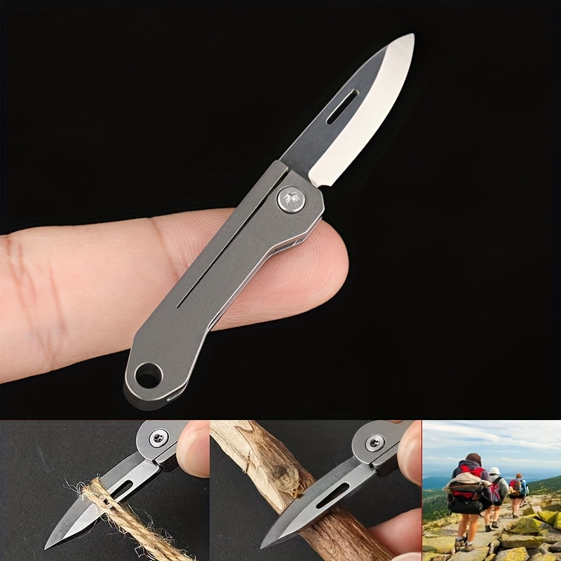 Lightweight Mini Titanium Folding Knife Keychain Outdoor Hunting Camping  Fishing Perfect Edc Gift Men - Sports & Outdoors - Temu