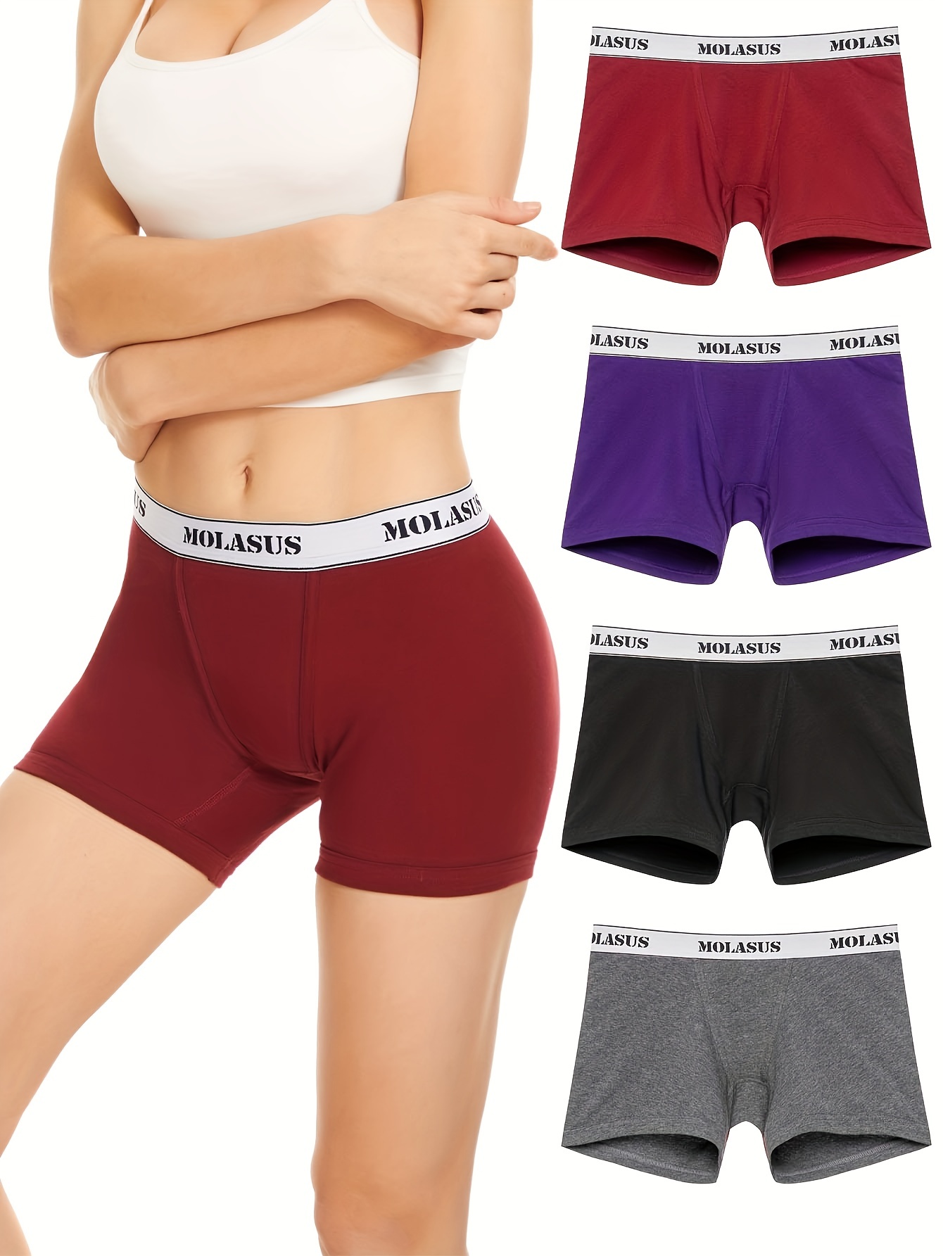 Molasus 5pcs Women's Soft Cotton Panties Seamless Plus Size Tummy Control  Underwear Female Full Coverage Briefs Set Solid Colors - AliExpress