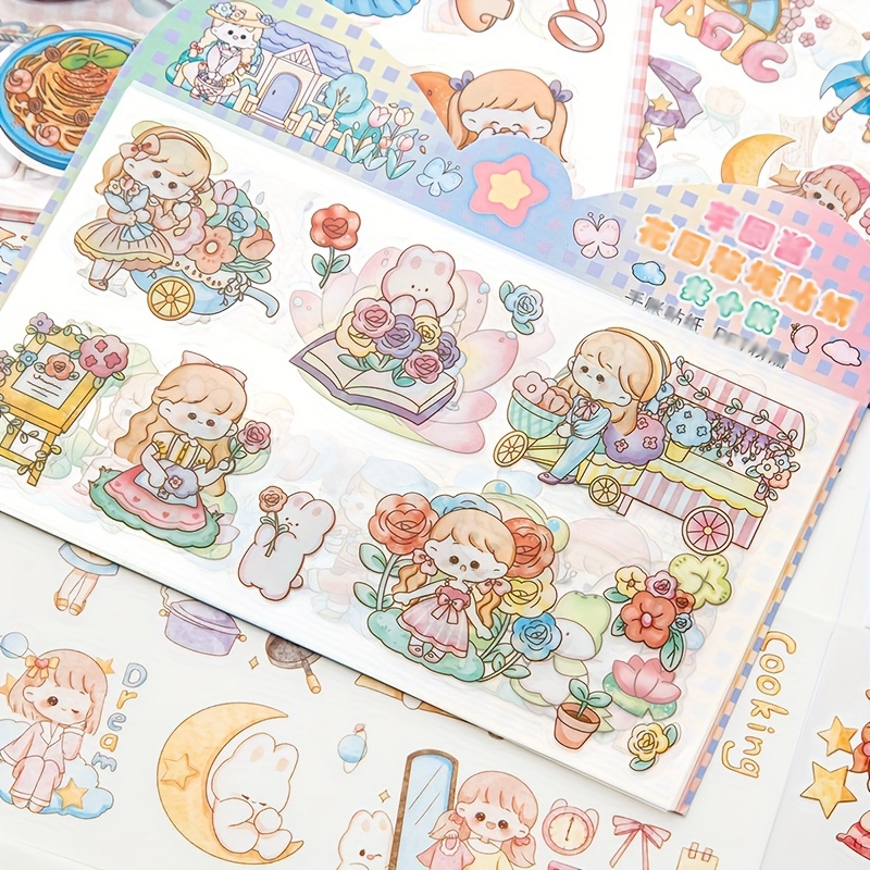 4 Unids/set Paquete Pegatinas Washi Dibujos Animados Kawaii - Temu