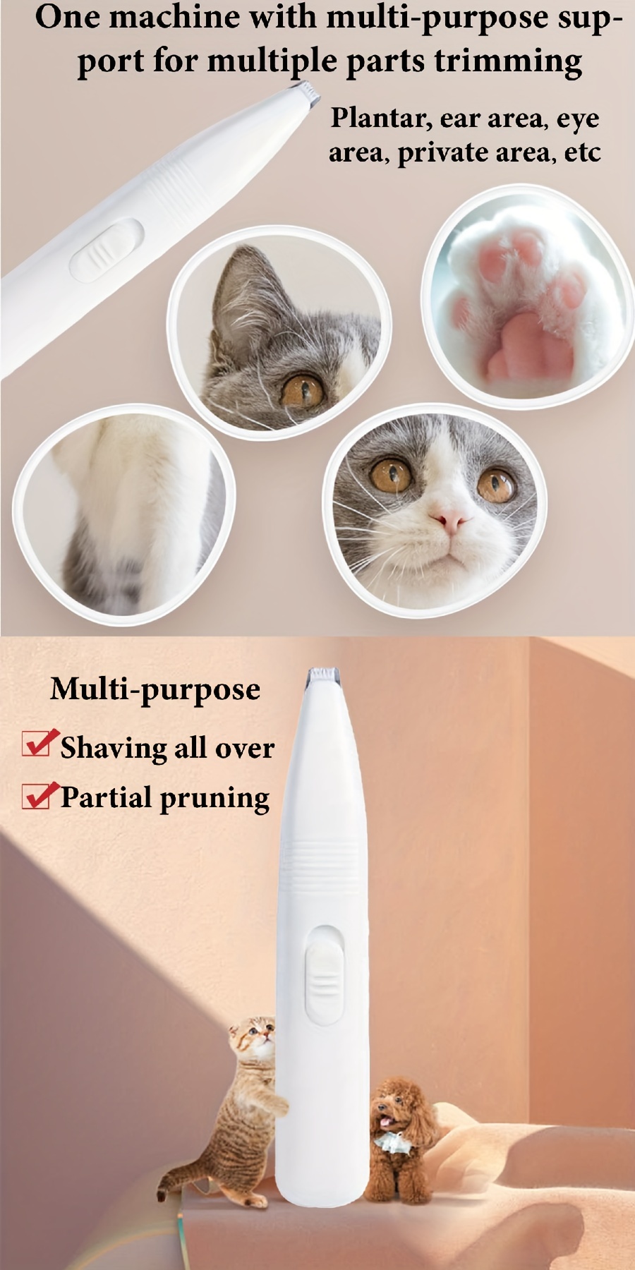 1pc Rasoio Per Animali Domestici Con Ricarica USB, Tosatrice Elettrica Con  Ampia Luce LED, Adatta Per Gatti E Cani - Temu Italy