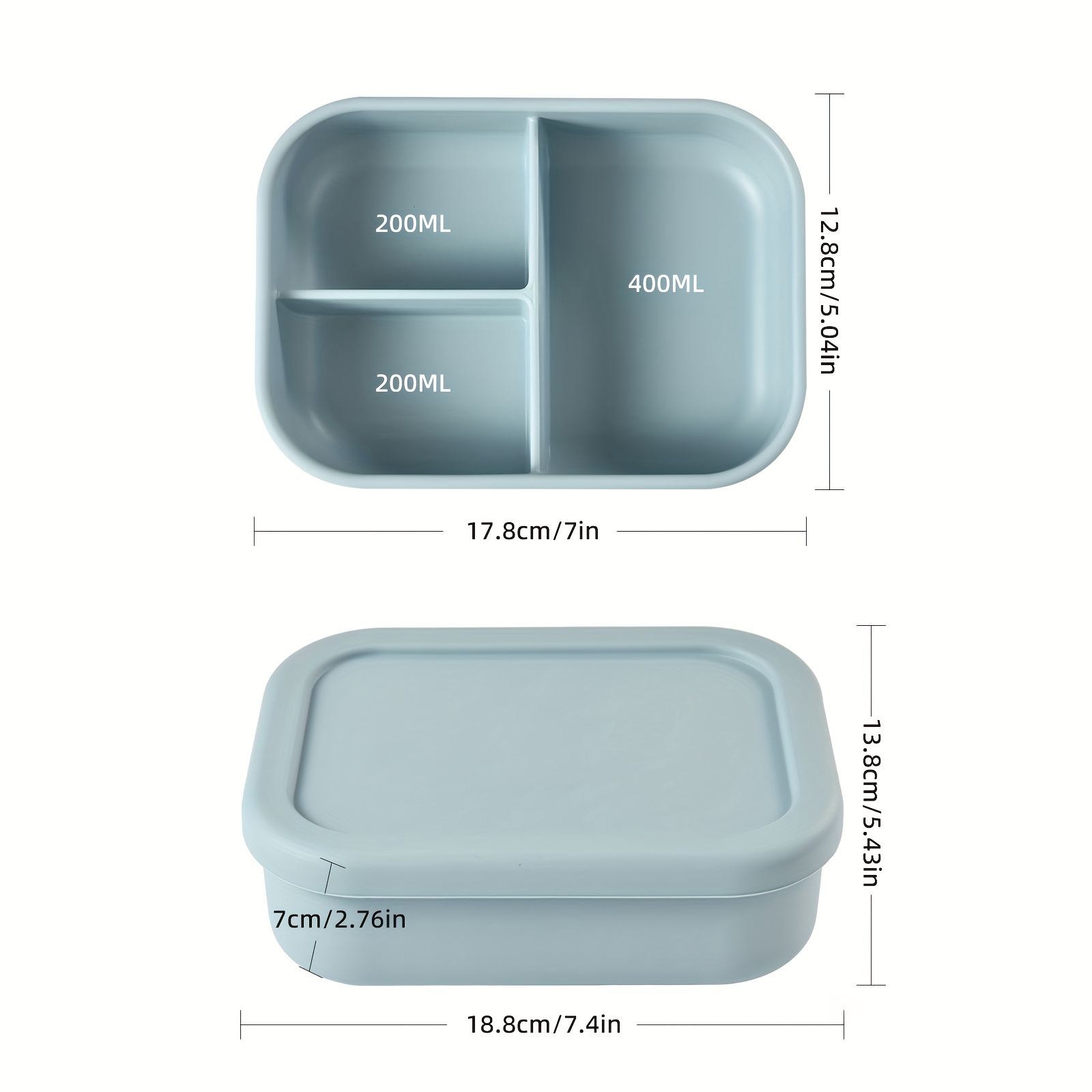 1pc High Temperature Resistant Student Lunch Box Container With Dividers  And Leak-proof Seal