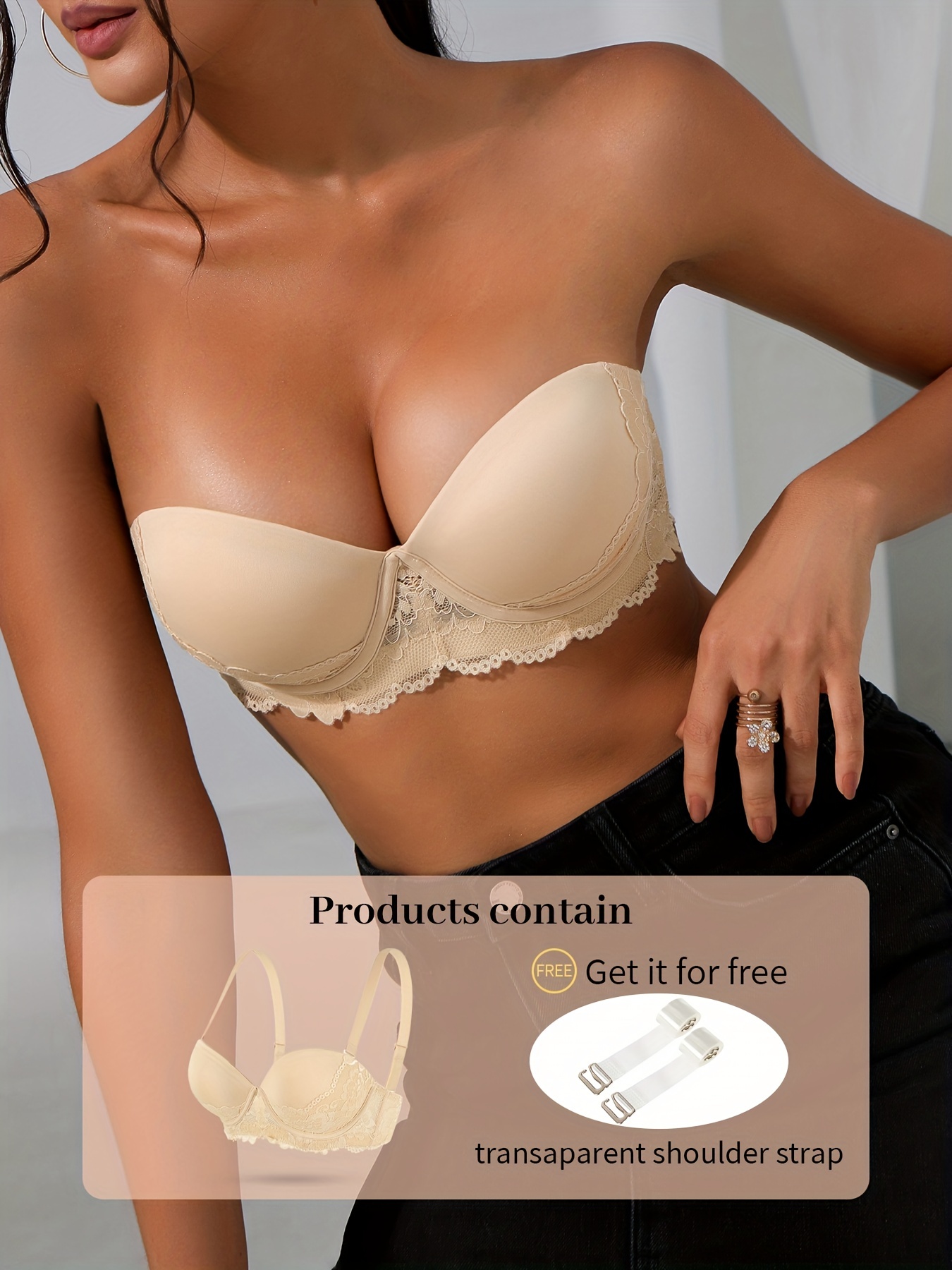 Strapless Bandeau Bra Comfy Seamless Full Coverage Invisible