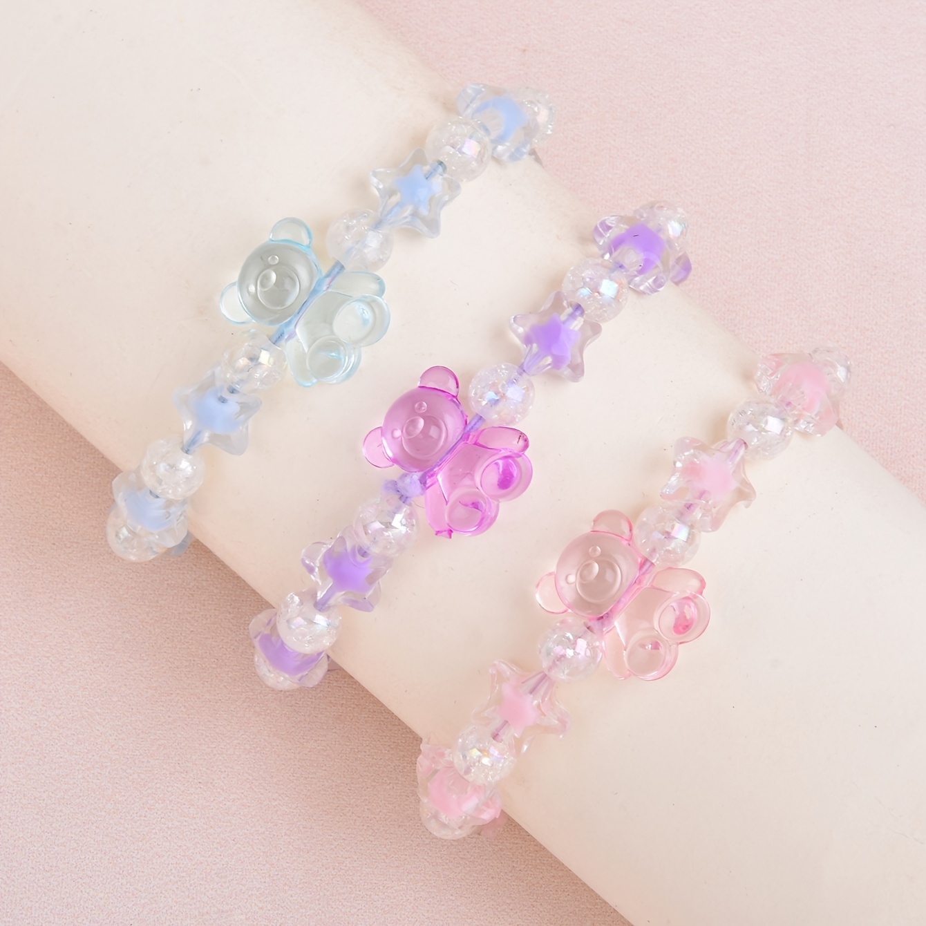 CLEARANCE! Bracelets Set Crystal Beads Pearl Bracelets Cute Cartoon Elastic  Beaded Bracelets for Girls Women Friendship Jewelry