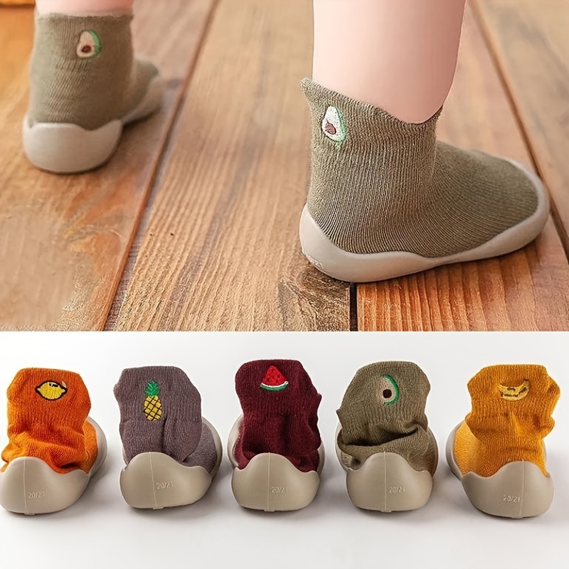Toddler Baby Sock Shoes Non slip Floor Socks Fruit Print - Temu