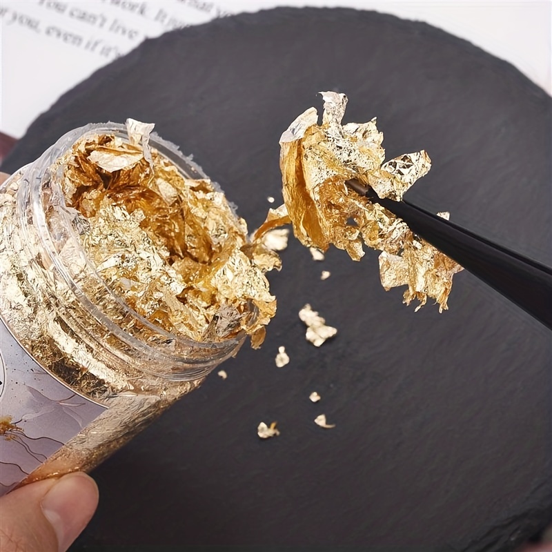 Luxury Shiny Gold Leaf Flake Resin Epoxy Nail Art Decoration Gold Foil  Materials