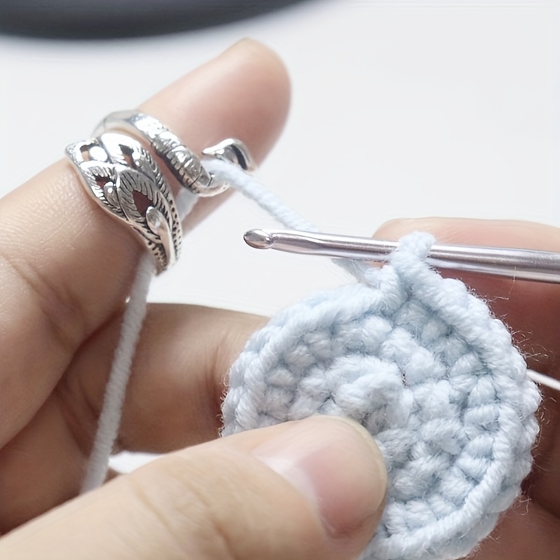 4Pcs Knitting Crochet Ring Open Finger Ring Faster Crocheting Rings  Knitting Yarn Ring