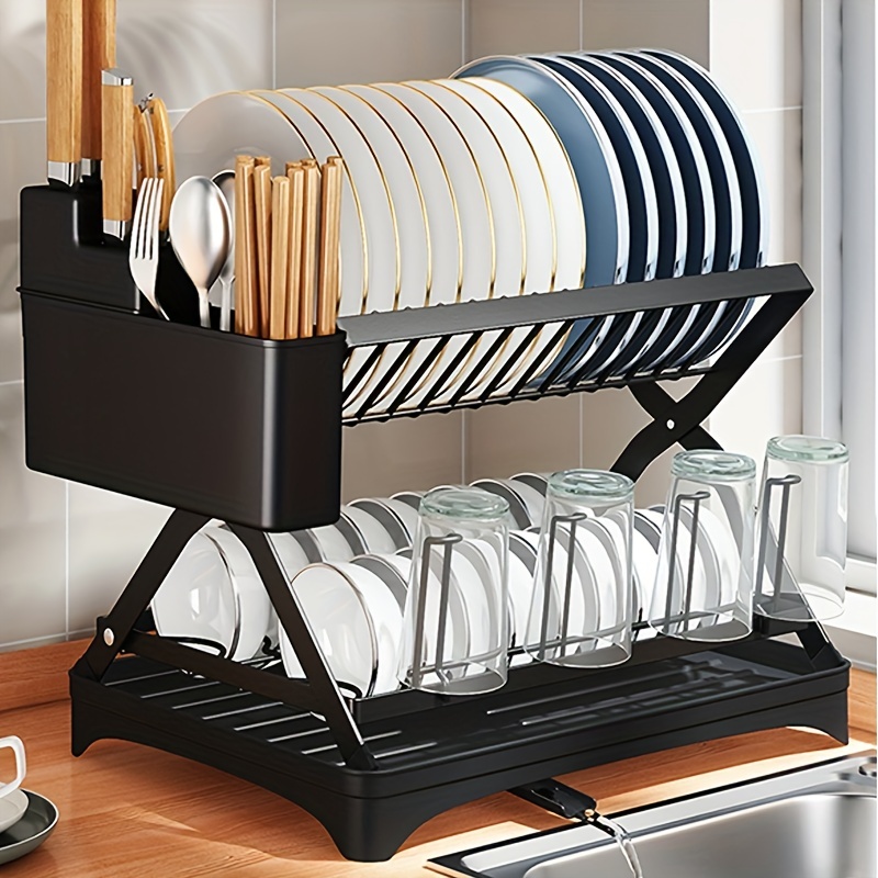 Kitchen Dish Rack Collapsible Dish Drainer Basket Folding - Temu