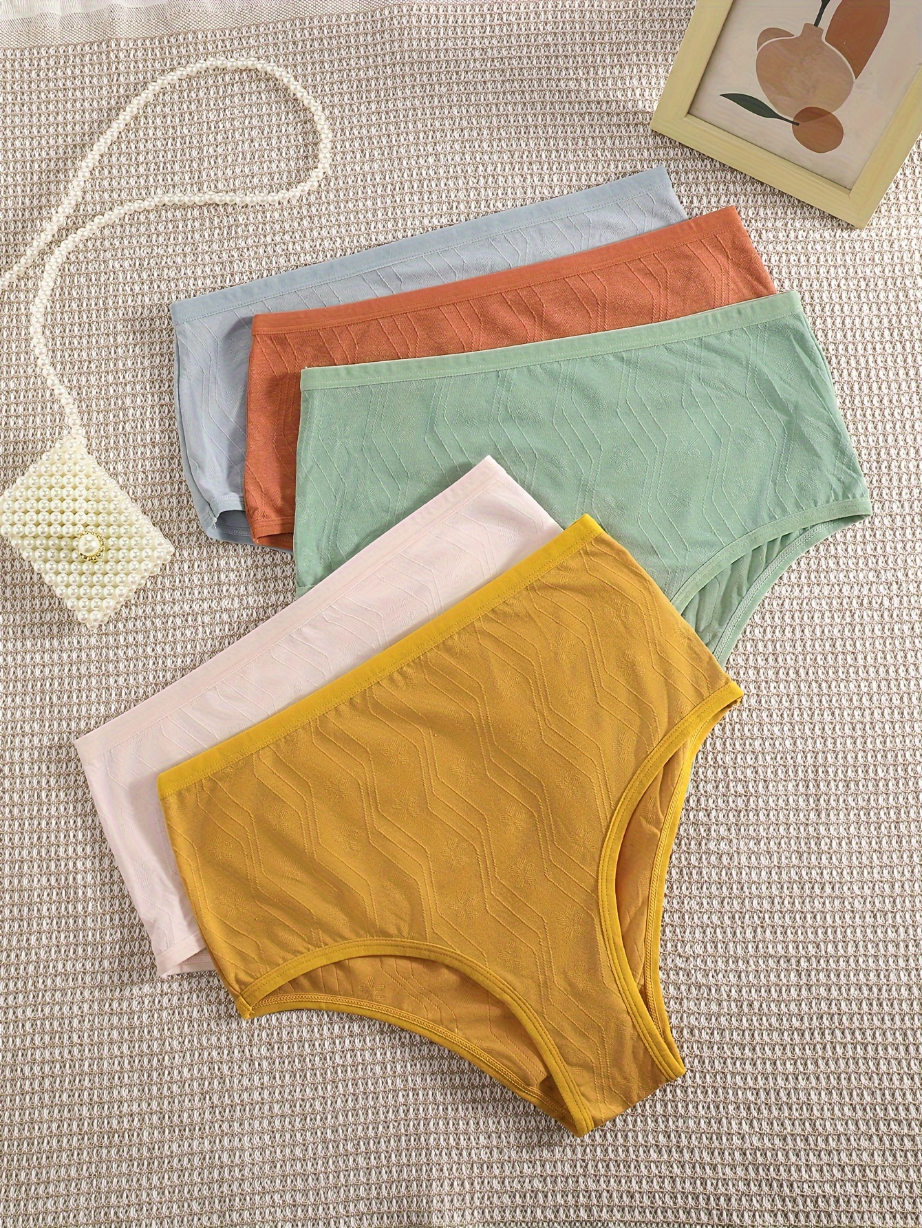 Plus Size Plus Size Seamless Ladies Panties Solid Color Simple