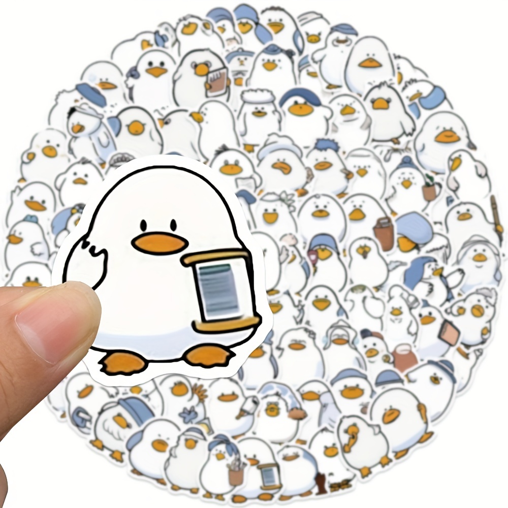 Fuzzy Swan & Duck Stickers by Funny Sticker World
