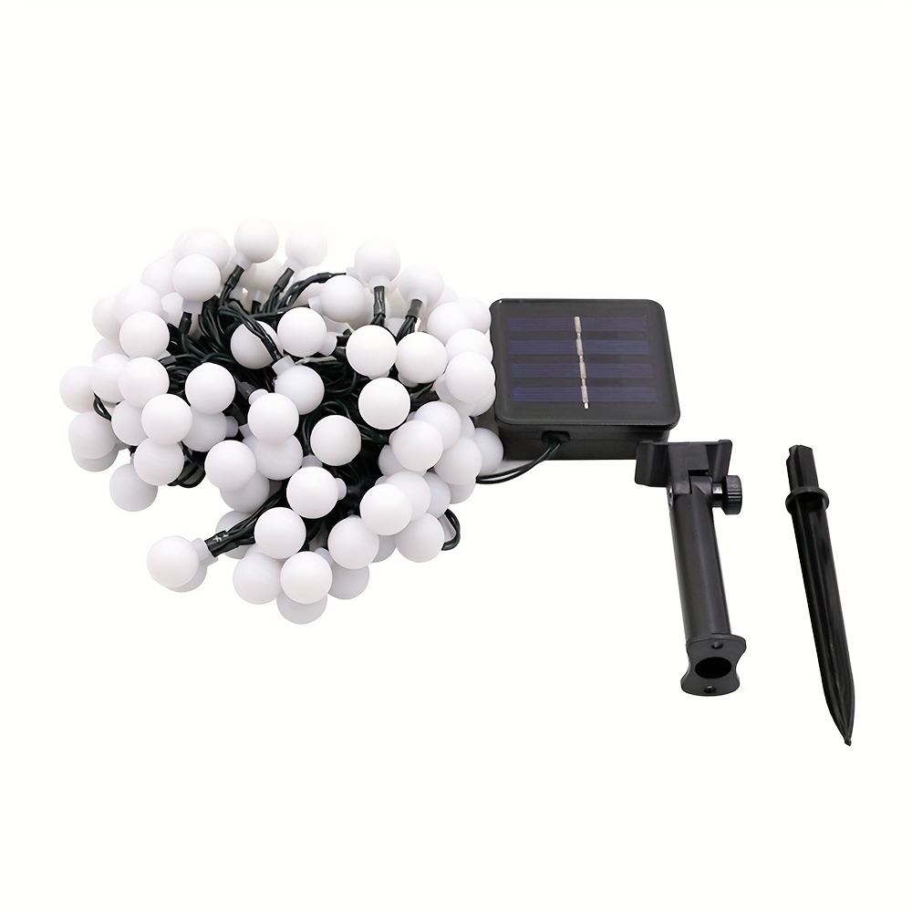 Led Round Ball Color String Lights Solar Outdoor Yard Temu