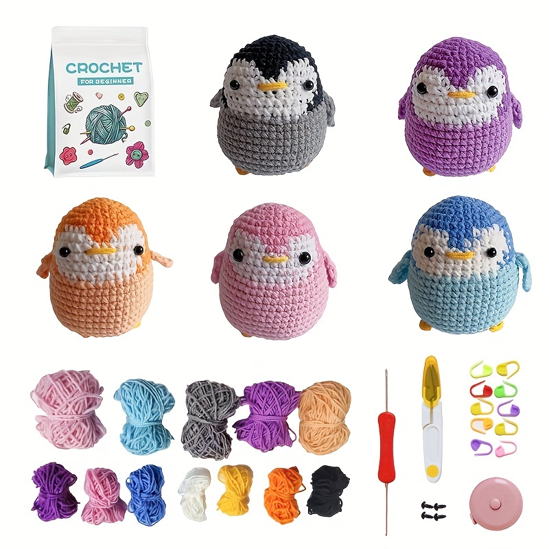 Crochet Kit for Beginners Animals with with Step-by-Step Video Tutorials  Crotcheting easy Learn DIY Set Knitting & Crochet Kits Supplies, Beginner