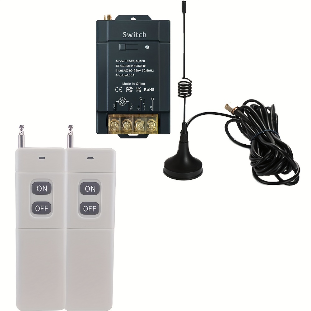 Wireless Switch Plug, Rf433mhz Remote Control Us Plug, 16a 220v Ac