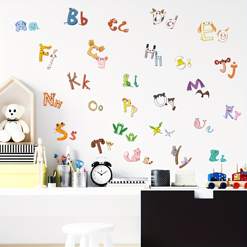 Large Number Wall Decals Stickers Educational Learning Wall Sticker Animal  Arabic Numbers 1-10 Vinyl Counting Decals Peel and Stick Removable for