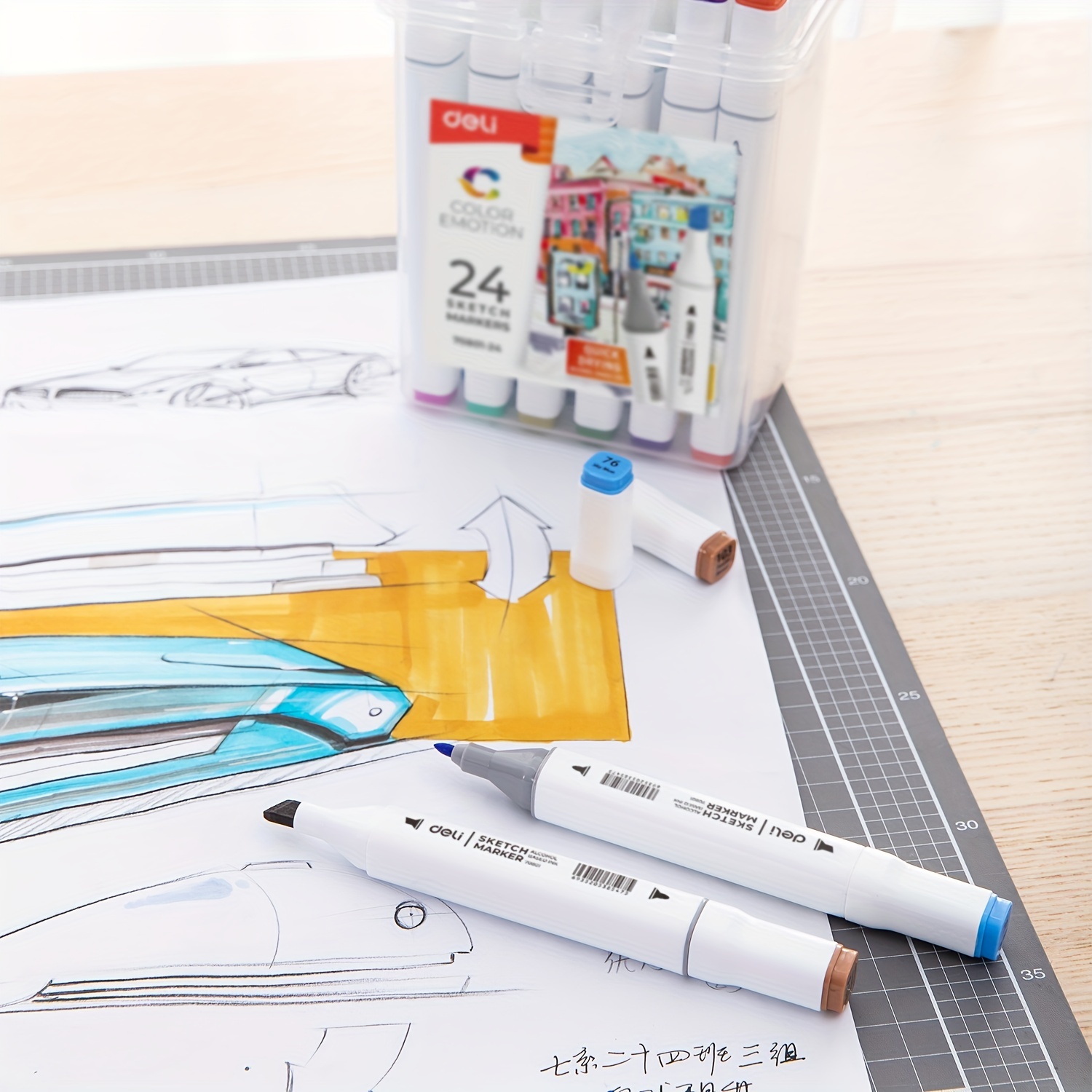 Deli 24/36/48 Colors Sketch Marker Dual Tip Art Markers - Temu