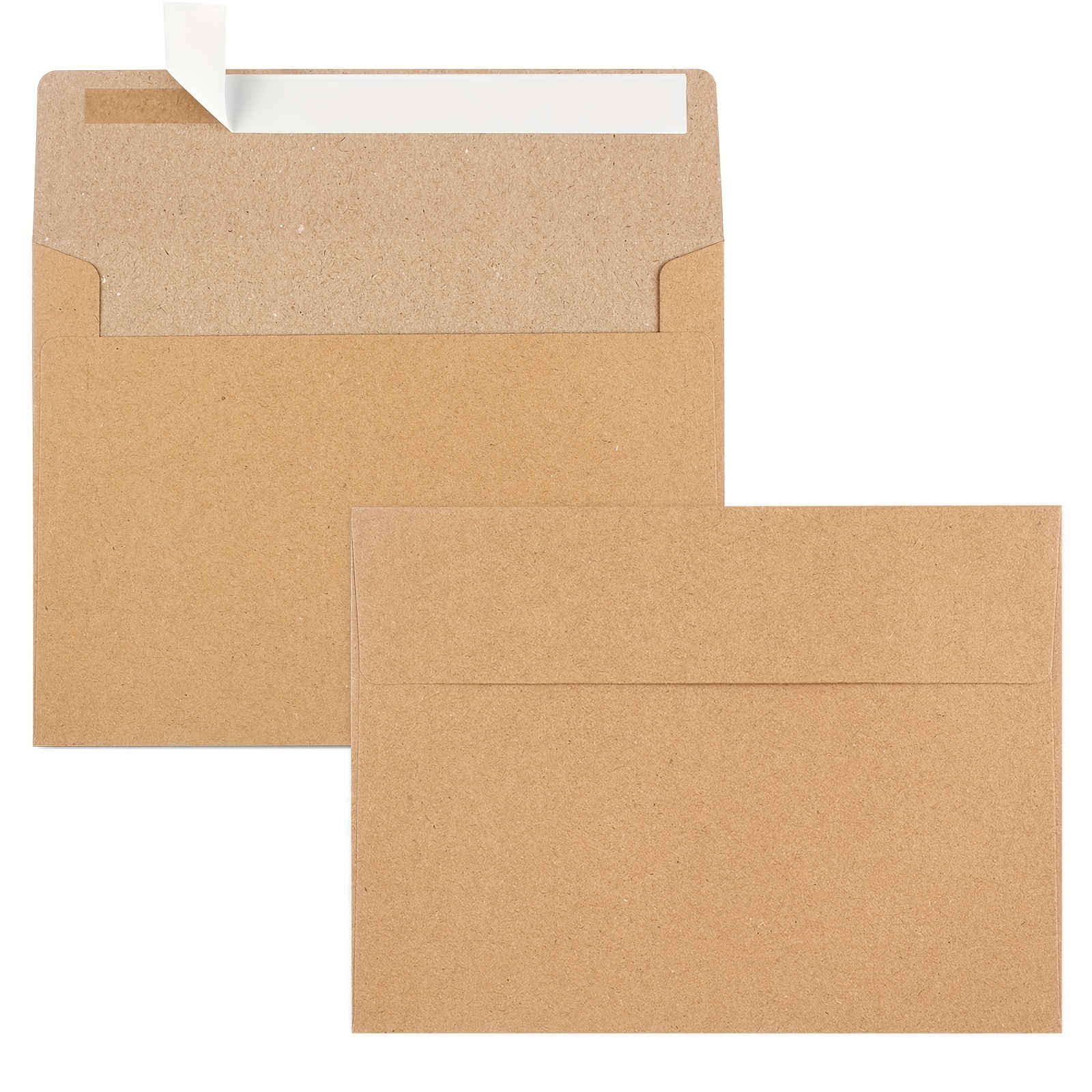 100 Pack, Size A2, Brown Kraft Paper Envelopes | Self Sealing Adhesive|  Perfect for Weddings, RSVP, Invitations, Baby Shower,Greeting