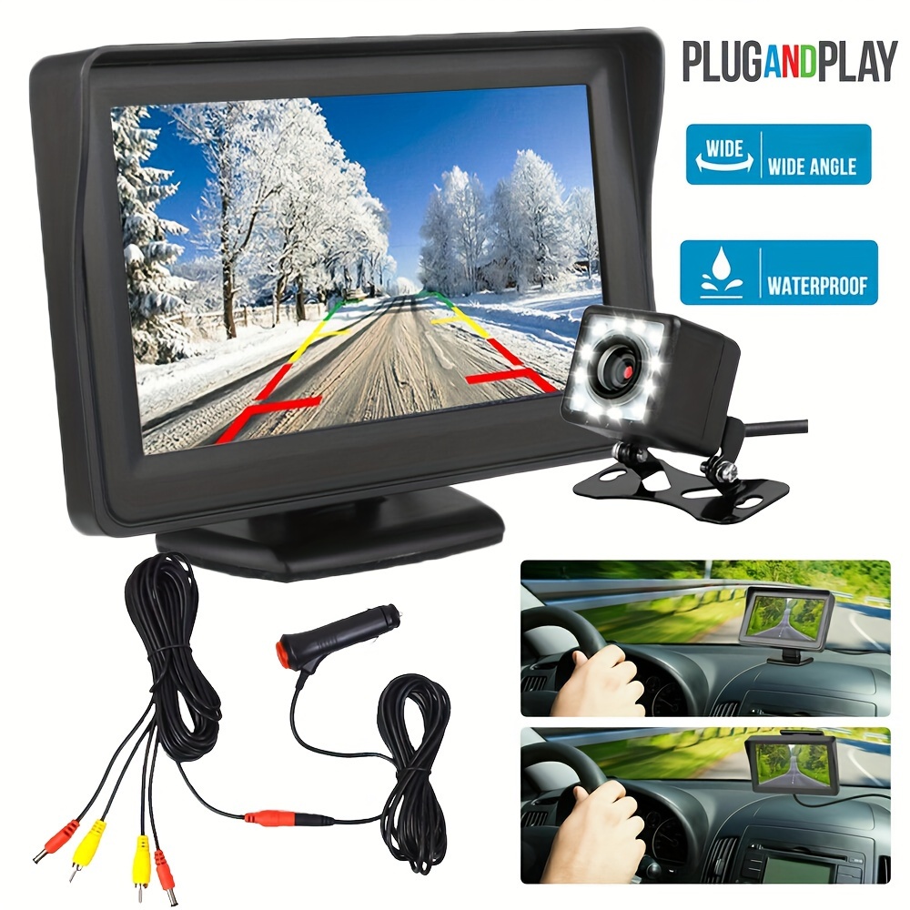 Sistema Vista Trasera Coche Cámara Pantalla Lcd 4 3 Pulgadas - Temu