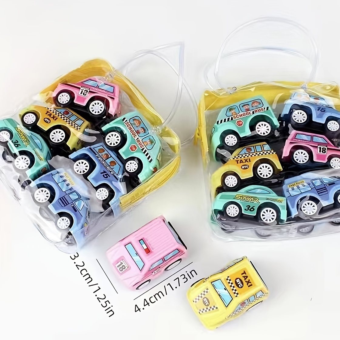 Boys Girls Gifts Kids Toys 1 Bag Pull Back Small Car Set Fire