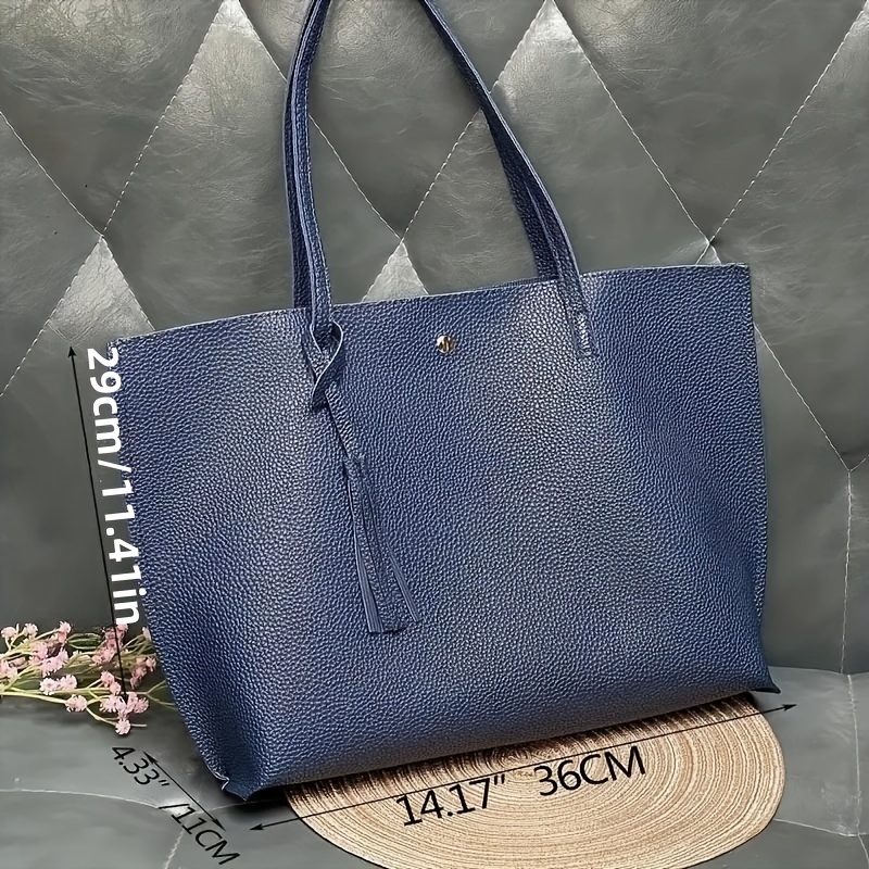 Shopper Bag - Bolso grande de trabajo para mujer, de piel sintética, a la  moda, color gris, bolso casual