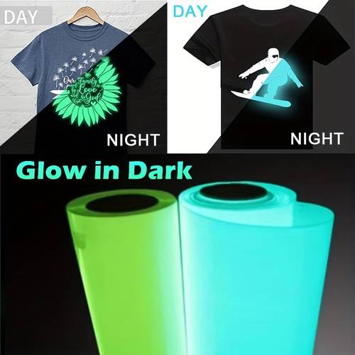 item picture 1 roll luminous pu heat transfer vinyl film heat press iron on t shirt printing sheet clothing
