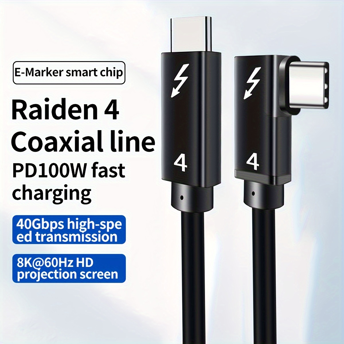 Câble Type C USB 3.2 mâle / mâle tressé Gen 2 10Gb 60W 3A - 2m