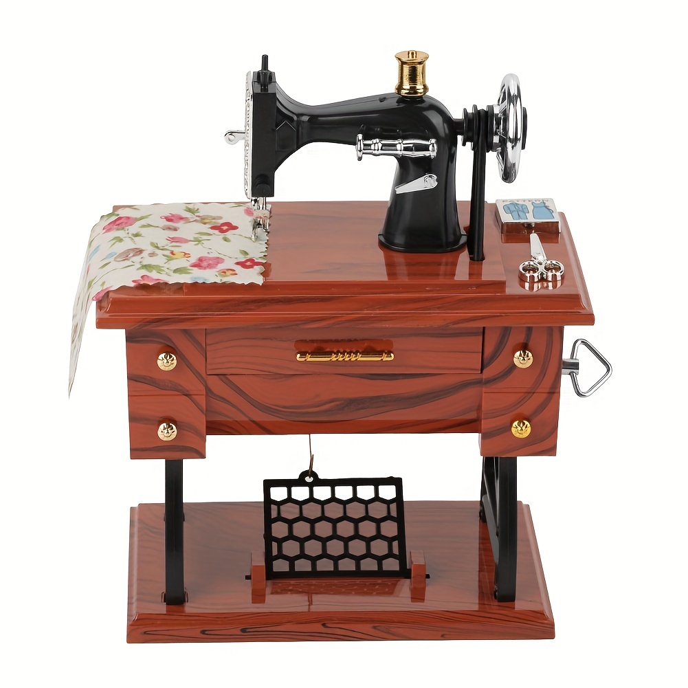 Simulation Retro Sewing Machine Music Box Countertop - Temu