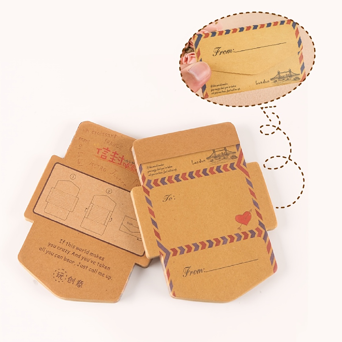 MAX COOK 200 Pcs Mini Gift Card Envelopes Small Kraft Paper Envelopes