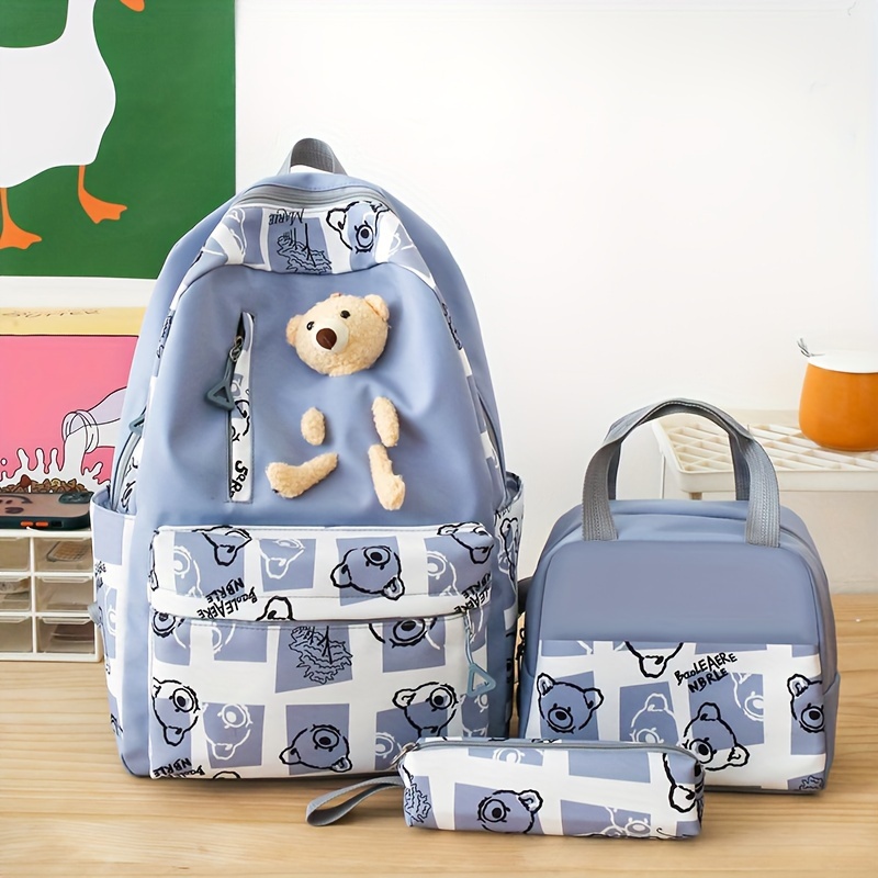 Large Capacity Backpack Set with Lunch Box For Middle School Students
