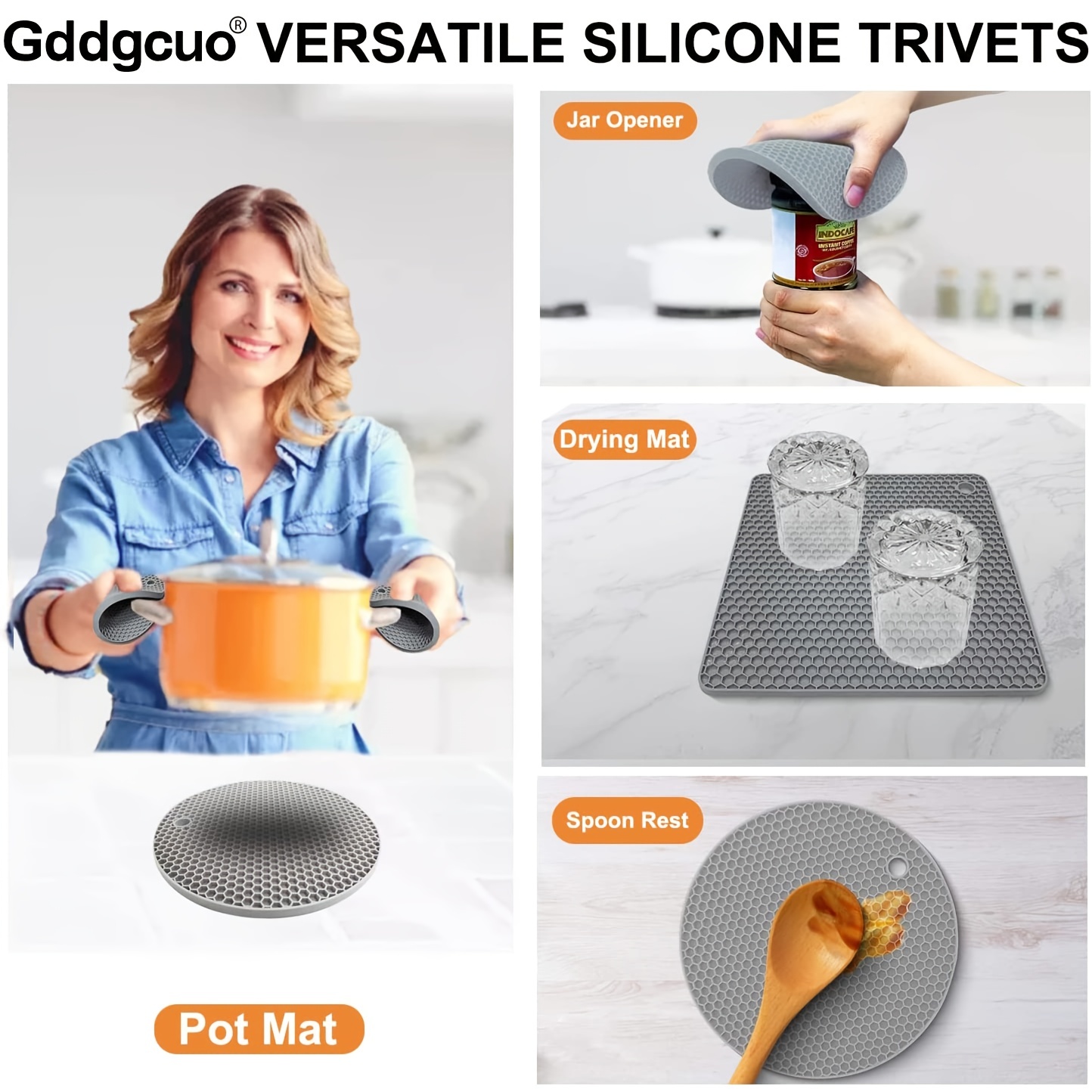 Silicone Trivet Mats, Heat Resistant Pot Holders, Multipurpose Non-slip Hot  Pads For Hot Dishes, Food Grade Silicone Mats - Temu