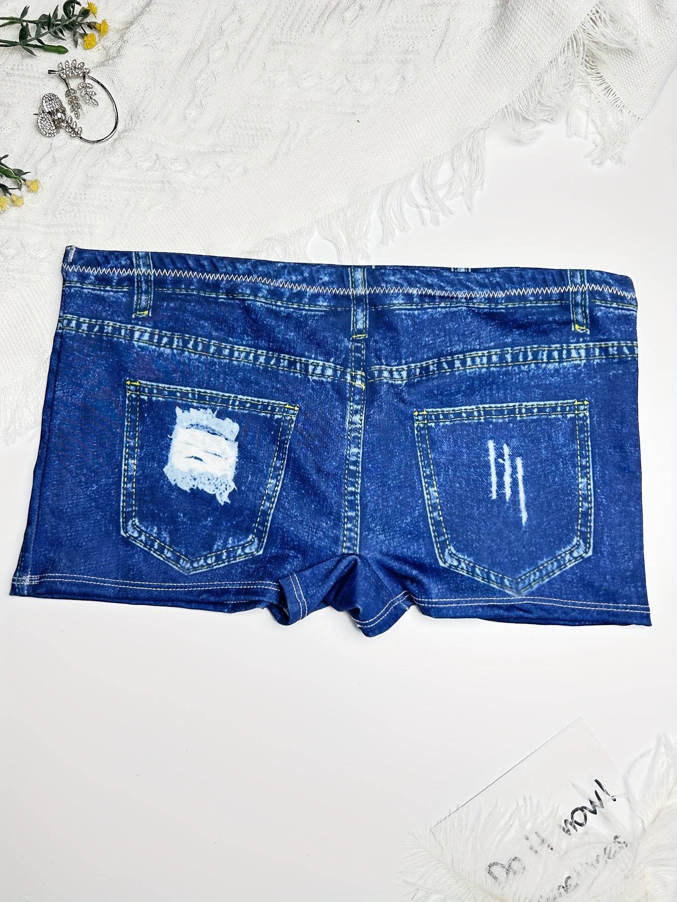 Girls Cotton Boy Shorts Underwear | Denim Blue