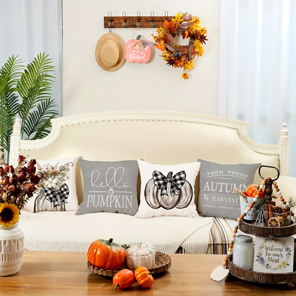 Fall Decor Pillow Covers Autumn Pumpkin Farmhouse Throw - Temu