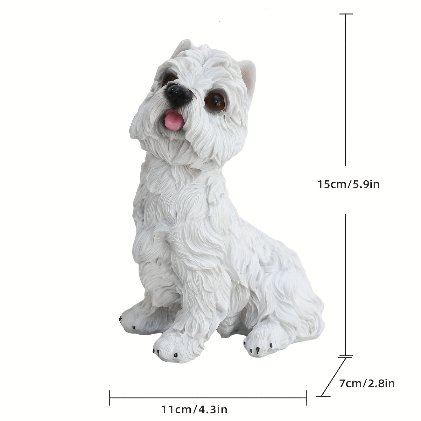 Cute Simulation Teddy Dog Decoration Resin Art Dog Statue - Temu