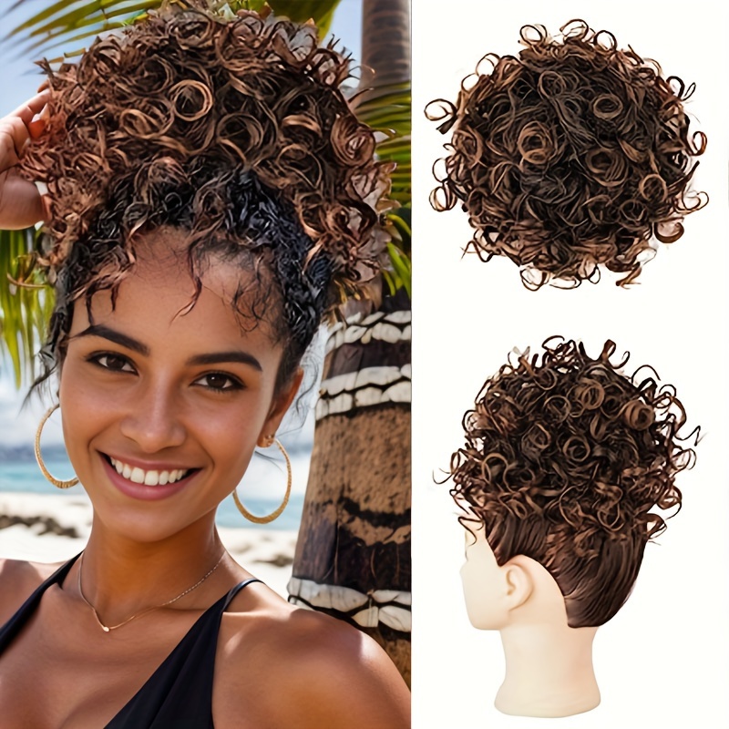 

Curly Bun For Women, - Synthetic , , Net Drawstring Curly Hairpiece, And Texture, Upgraded To 70g For Volume And