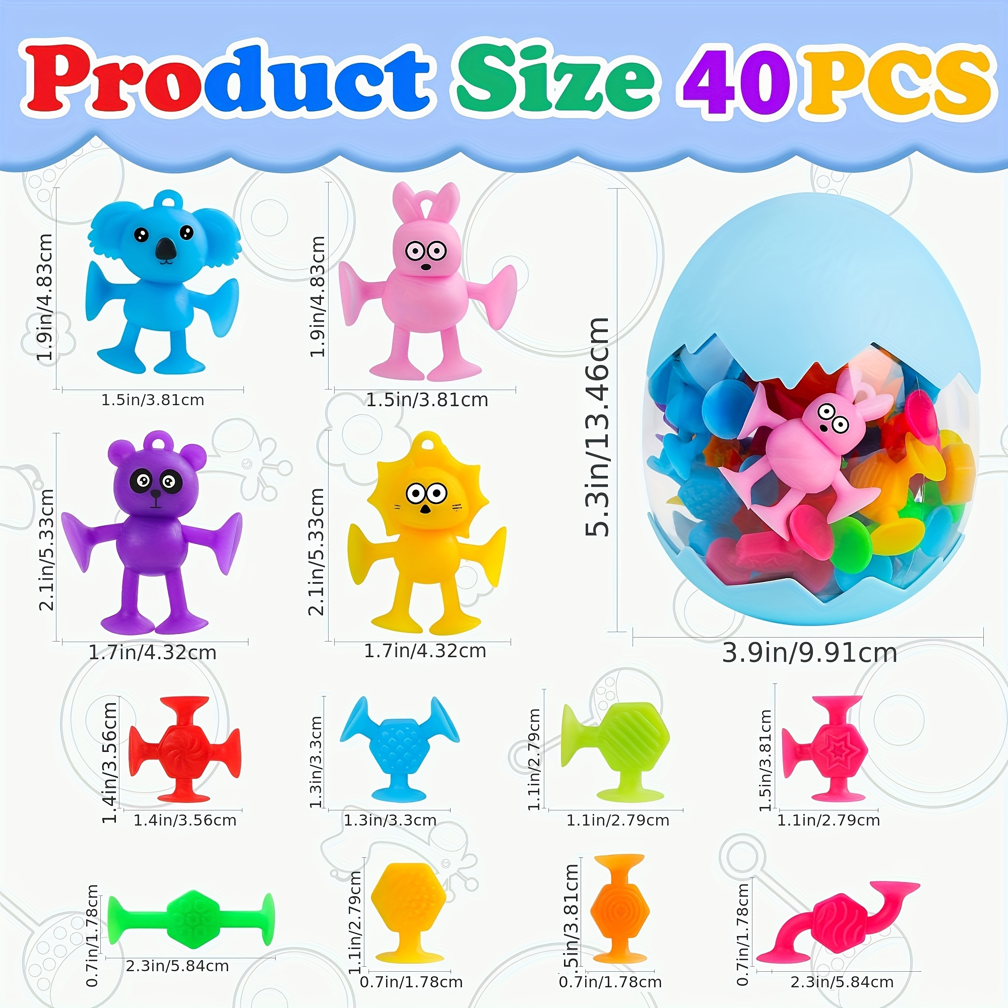 Baby Suction Cup Toys For Toddler Aged 3-5, Bath Toys For Kids Ages 4-8,  40PCS Ocean Sensory Toys With Mesh Bag Storage, Silicone Window Bathub  Travel Toys, Gift For Boys And Girls