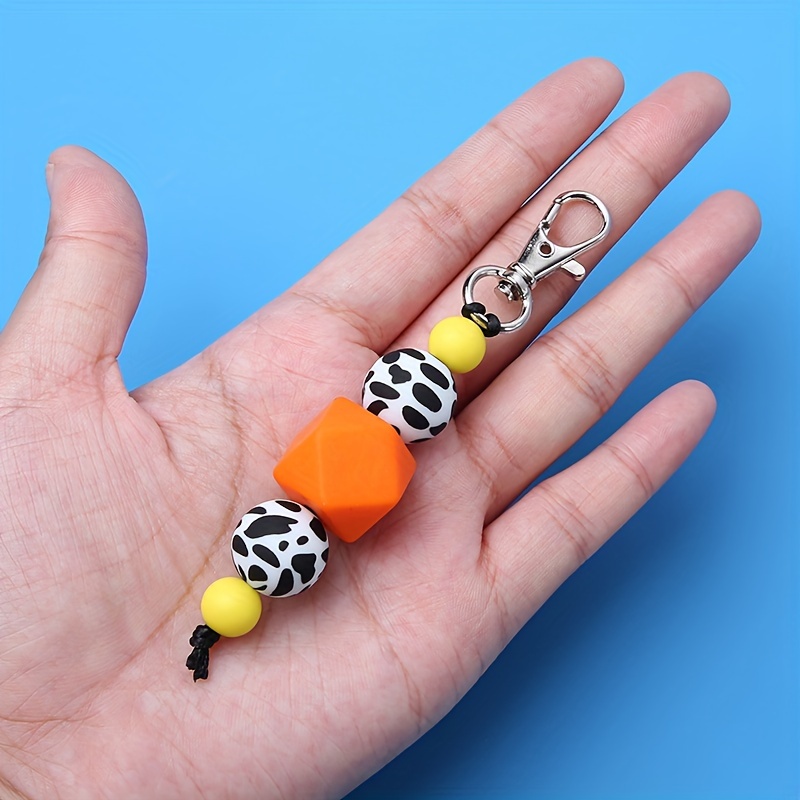 Women's Leopard Print Silicon Bead Id Badge Holder Belt Clip - Temu