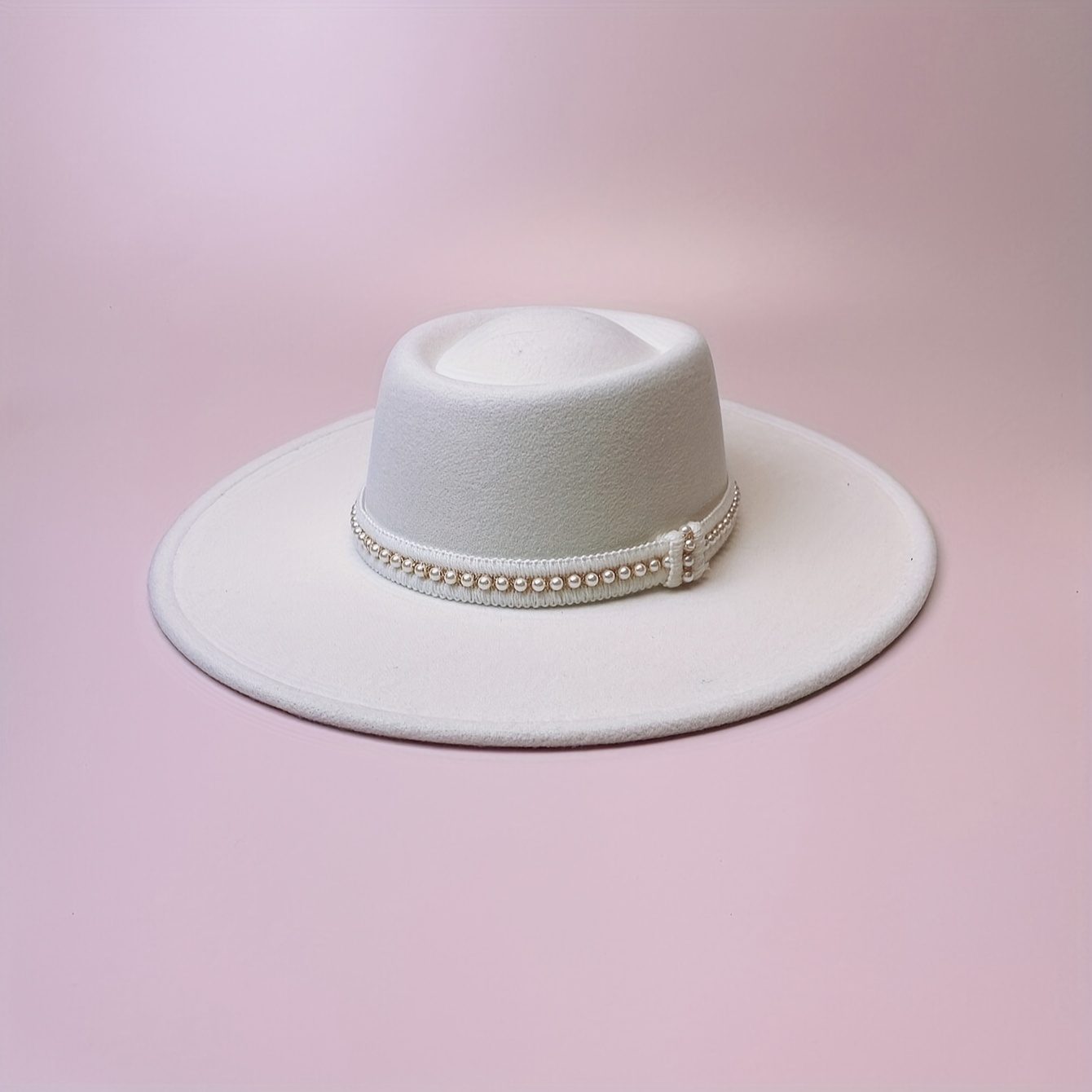 White Pearl Fedora Hat