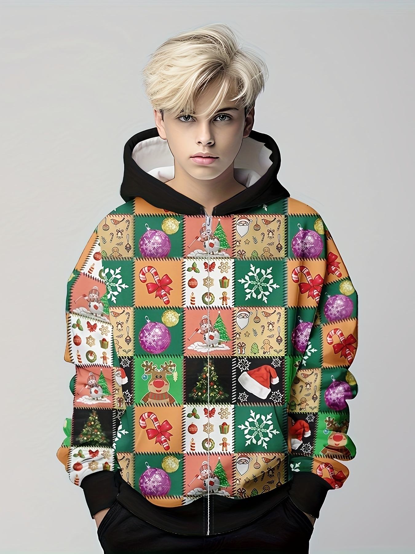 Christmas zipper outlet hoodie