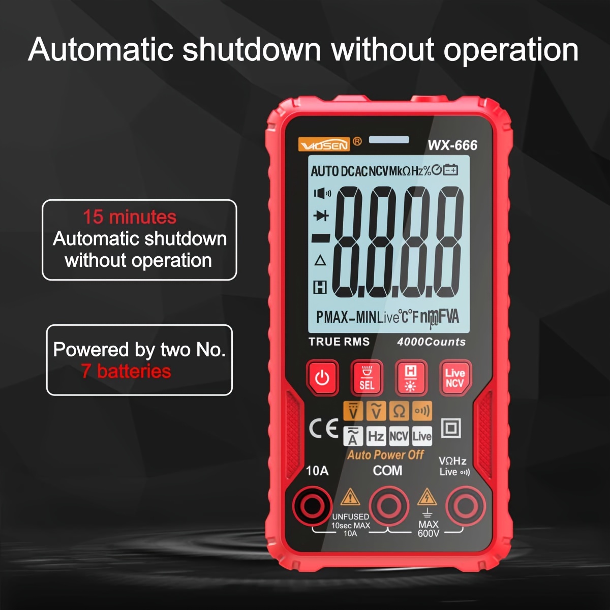 Red Portable Multimeter Non Contact Voltage Testing Temu