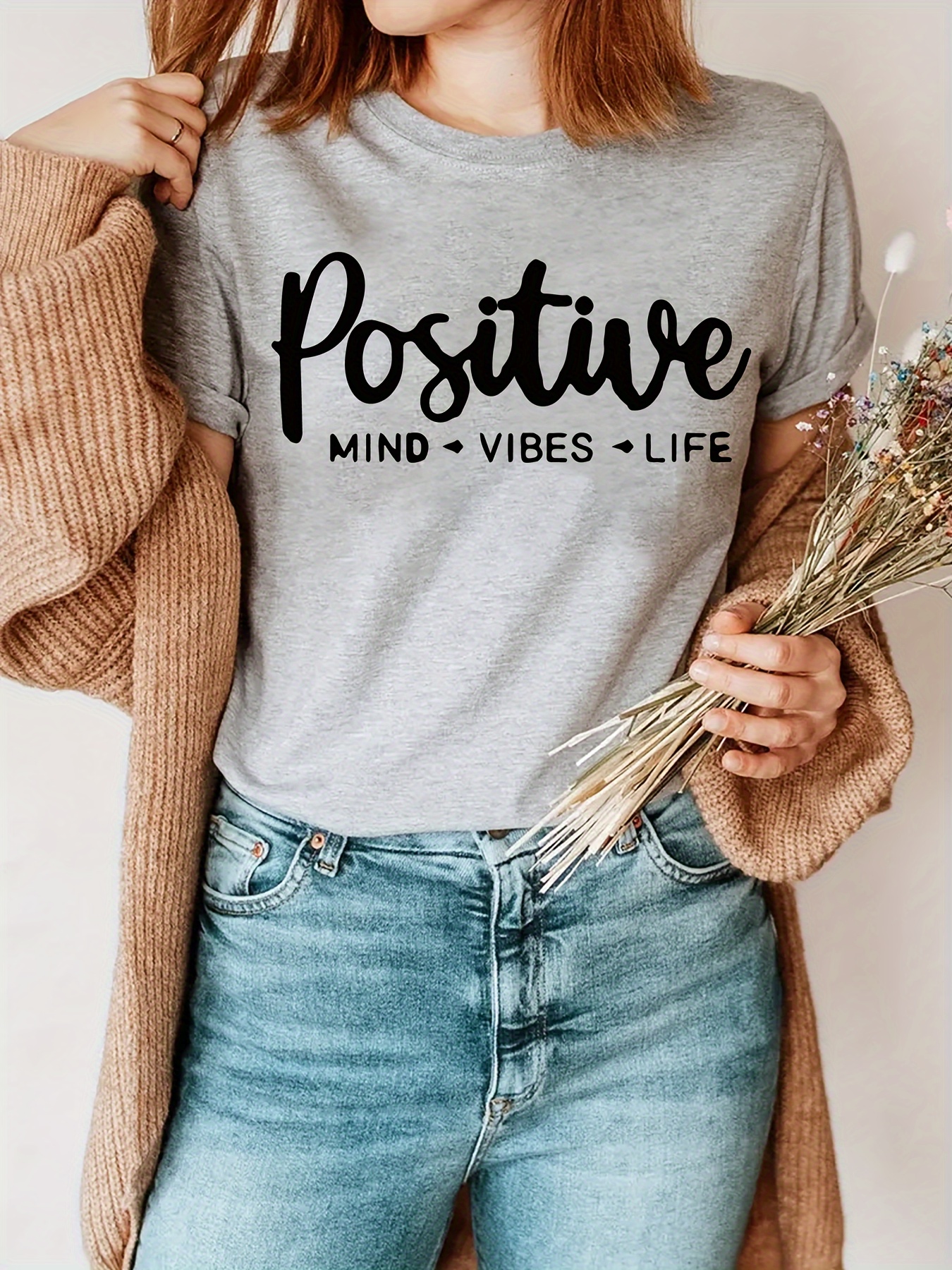 Letter Print T shirt Plus Size Casual Crew Neck Short Sleeve - Temu New ...