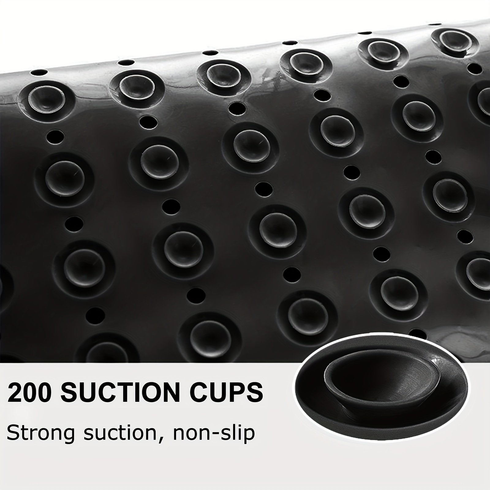 XL Non Slip Bath Tub Shower Mat Suction Cups Washable Drain Holes